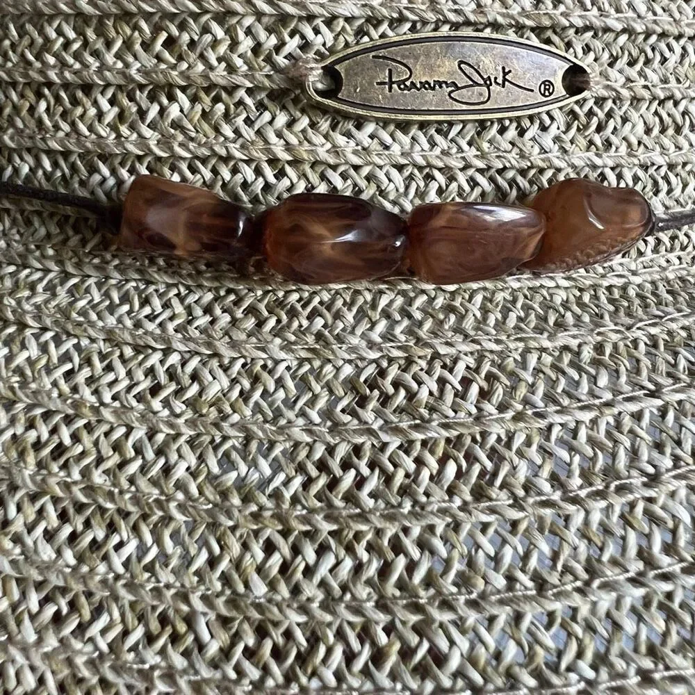 Panamá jack straw sun hat beaded on side